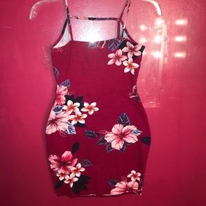 Red flower dress